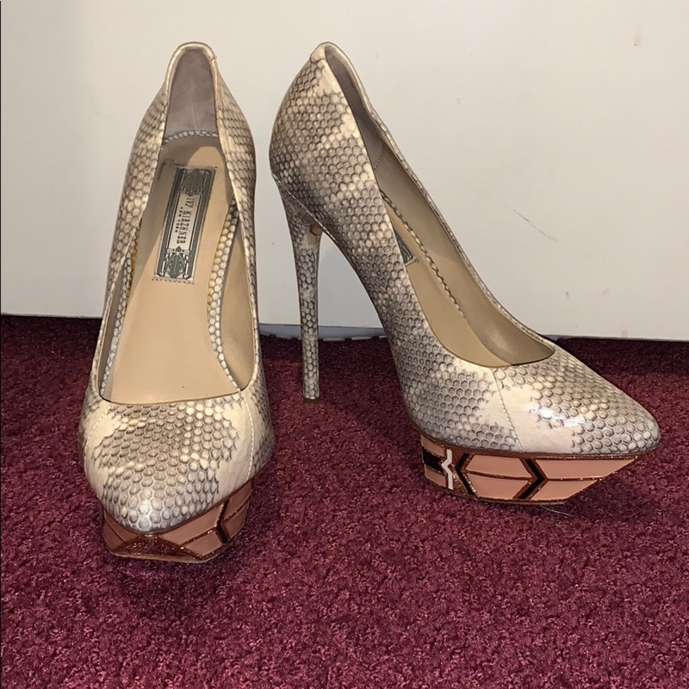 Snake Skin Platform Heels